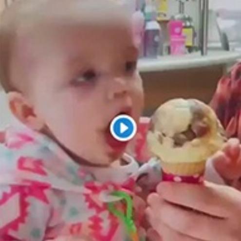 video viral bebe prueba el helado por primera vez
