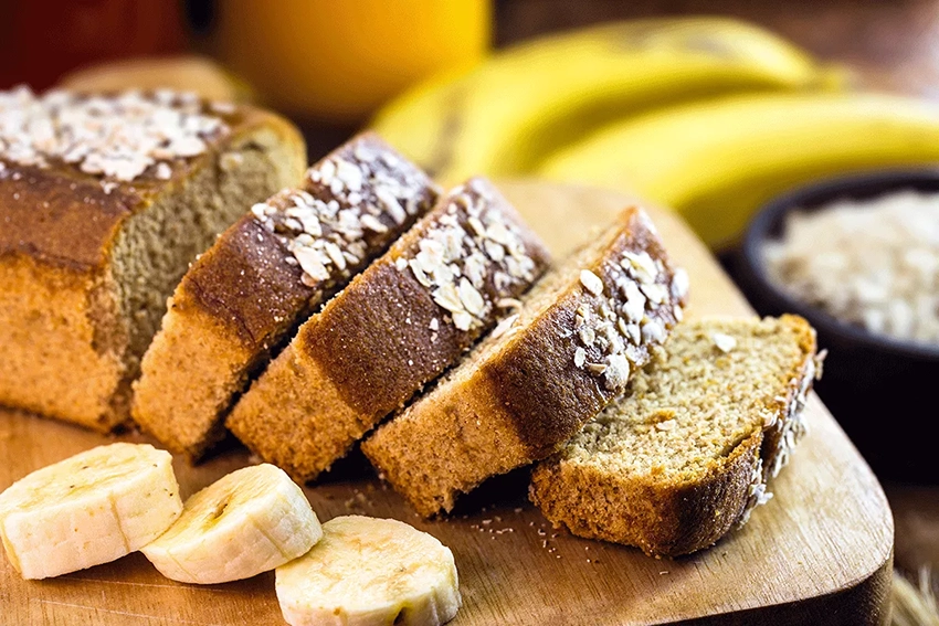 Bizcocho de plátano y avena