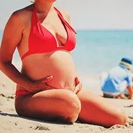 Bañador Premama?Mujer Trajes de Baño Una Pieza para Premamá Ropa de Playa  Embarazada Volantes (Rojo,M) : .es: Moda