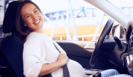 embarazada viajar coche