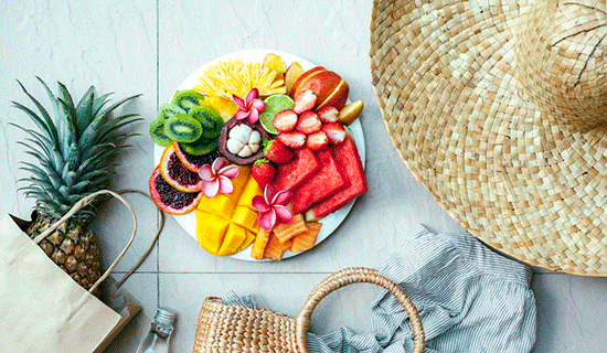 frutas verano sombrero