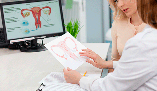 mujer ginecologo utero