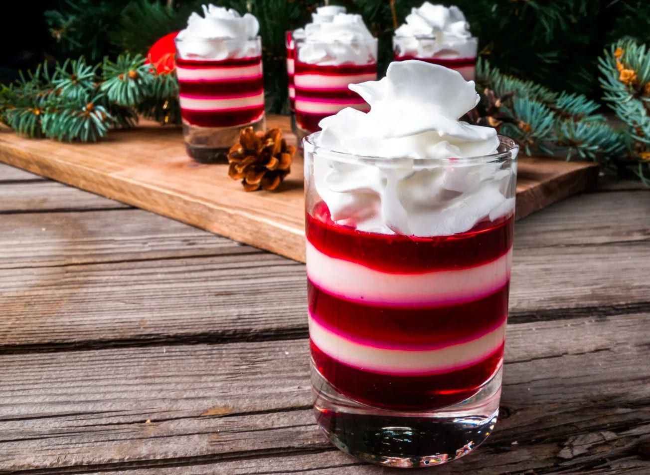 Gelatina navideña en capas