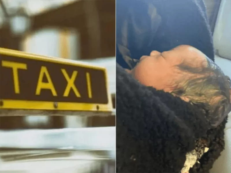 Mujer parto taxi