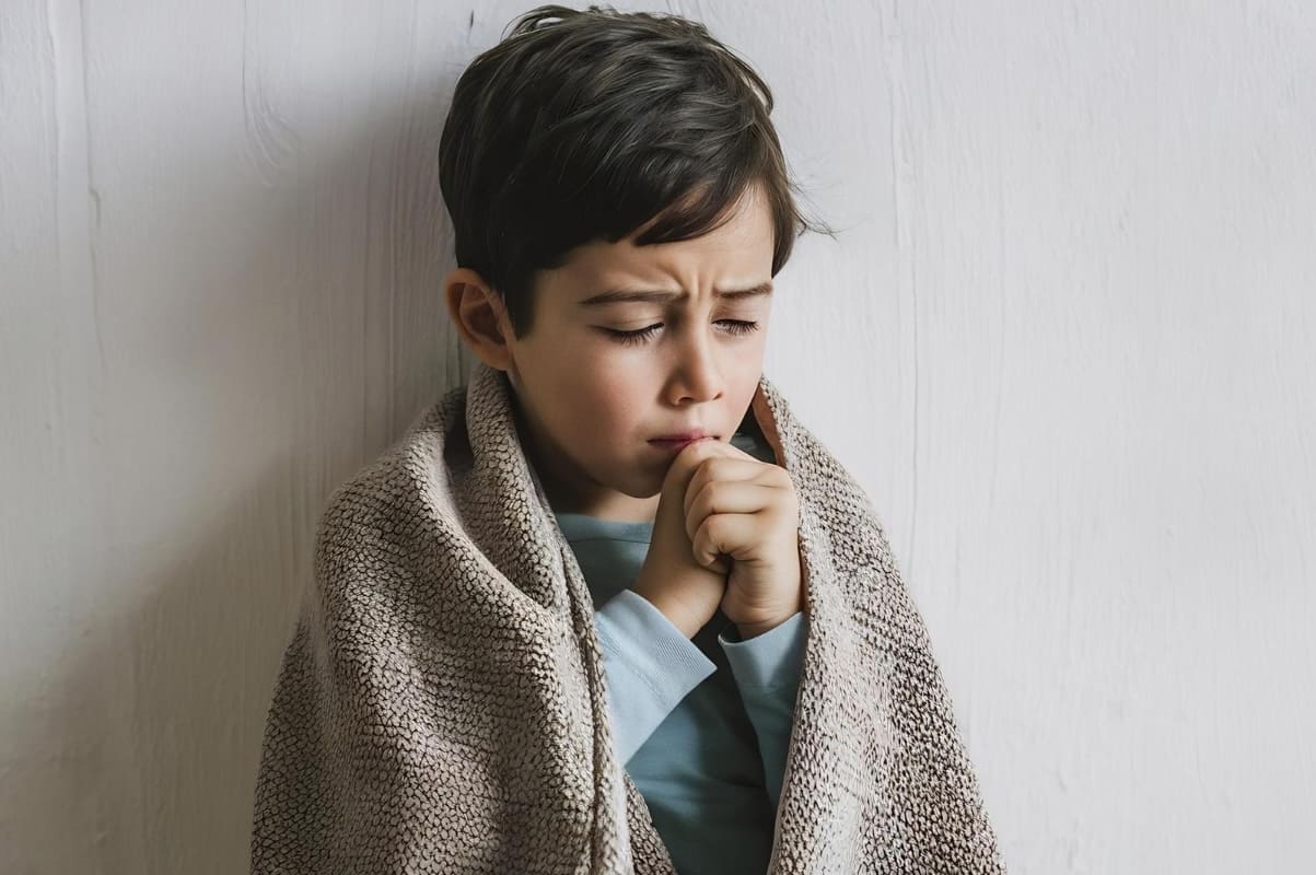Niño con tos y fiebre 