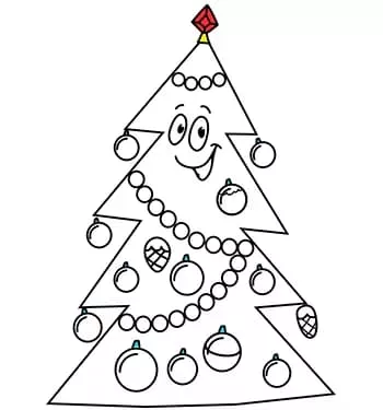 Dibujos de árboles de Navidad para imprimir y colorear