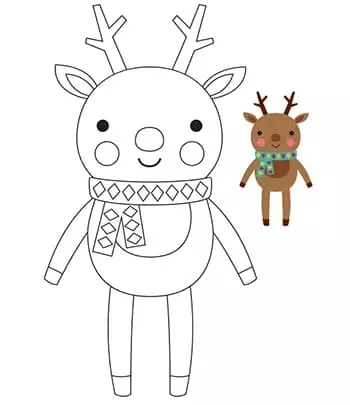 Dibujos de renos de Navidad para colorear