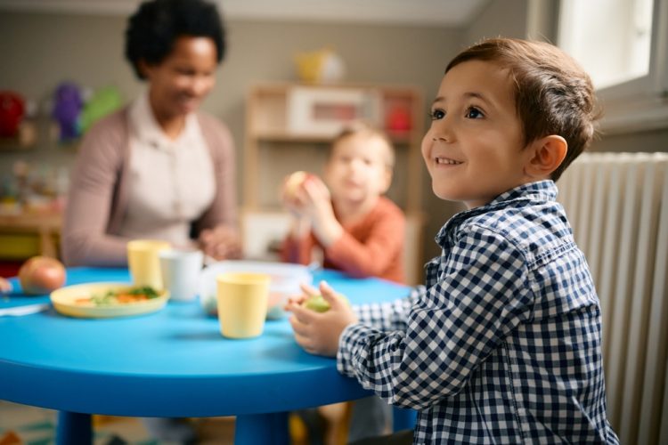 Happy,Little,Boy,Having,Lunch,With,His,Friends,And,Teacher Happy,Little,Boy,Having,Lunch,With,His,Friends,And,Teacher